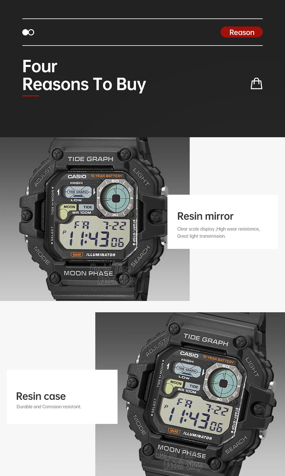 Casio Men's Watch Fashion Sports Outdoor Wristwatch Active Lifestyle Timepiece Casual Design WS-1700H series