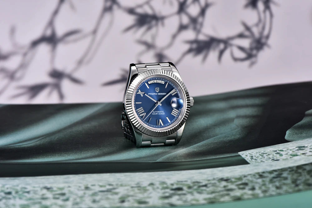 PAGANI DESIGN 2025 New Blue DD40 Luxury Automatic Watch For Men Mechanical Wristwatch Men Japan NH36A Movt Sapphire crystal