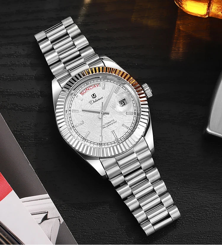 Dulunwe Datejusts Mechanical  Movement Watches For Men Automatic Mechanical Watches Calendar Waterproof Men Watch