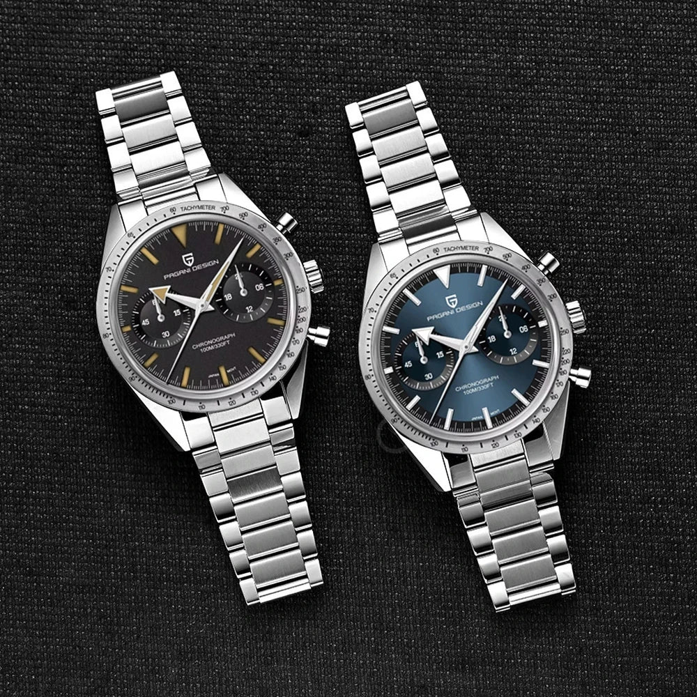 PAGANI DESIGN Men's Watches 2025 Retro Luxury Watch For Men Quartz Chronograph Wristwatch Luminous AR Sapphire Mirror Waterproof