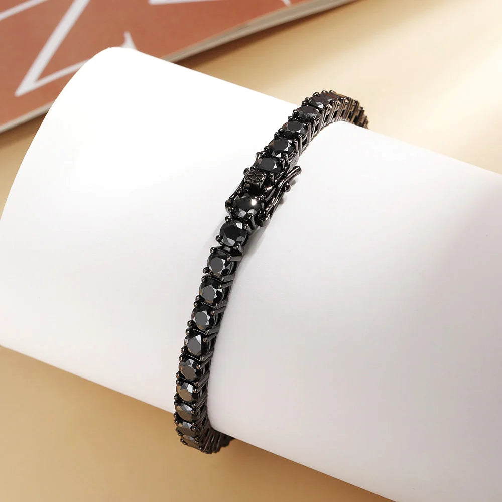 Serenity 3mm 5mm Royal Blue Moissanite Tennis Bracelet Women Man S925 Sterling Silver Bracelet Plated 18K Hand Chain Anniversary