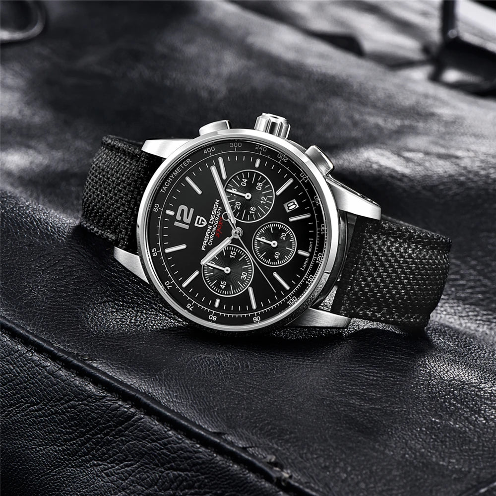 PAGANI DESIGN 2024 New Luxury Fashion Casual Men Quartz Watches VK63 100M Water Resistant Sapphire Glass Stainless Steel Watches