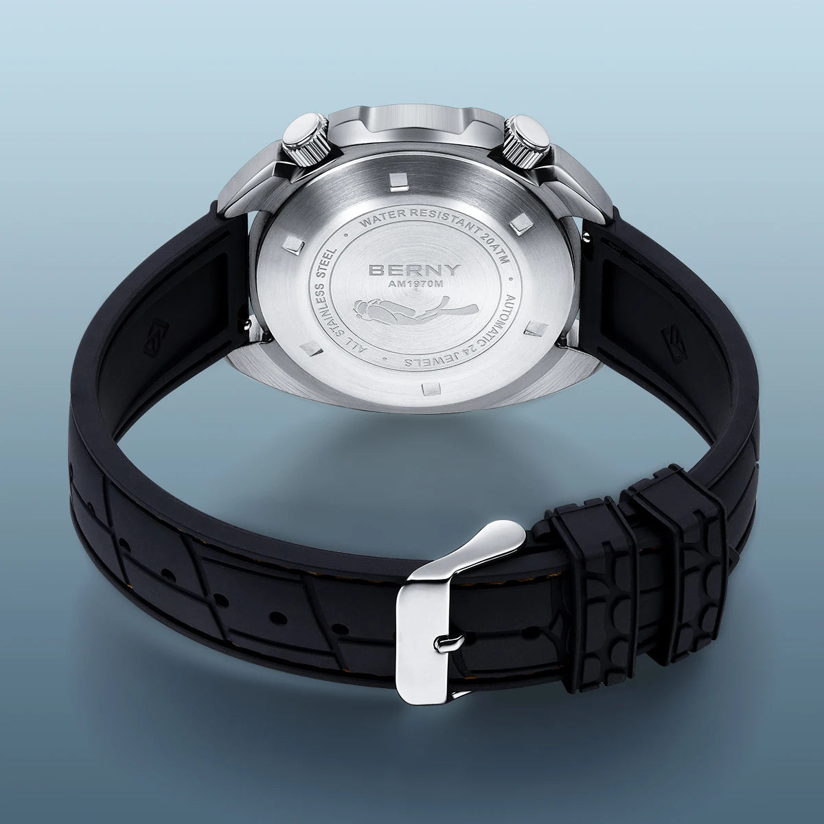 BERNY Automatic Compressor Diver Watch for Men Super Luminous Miyota 8215 Sapphire Swim Sport 20ATM Mechanical Men's Dive Watch