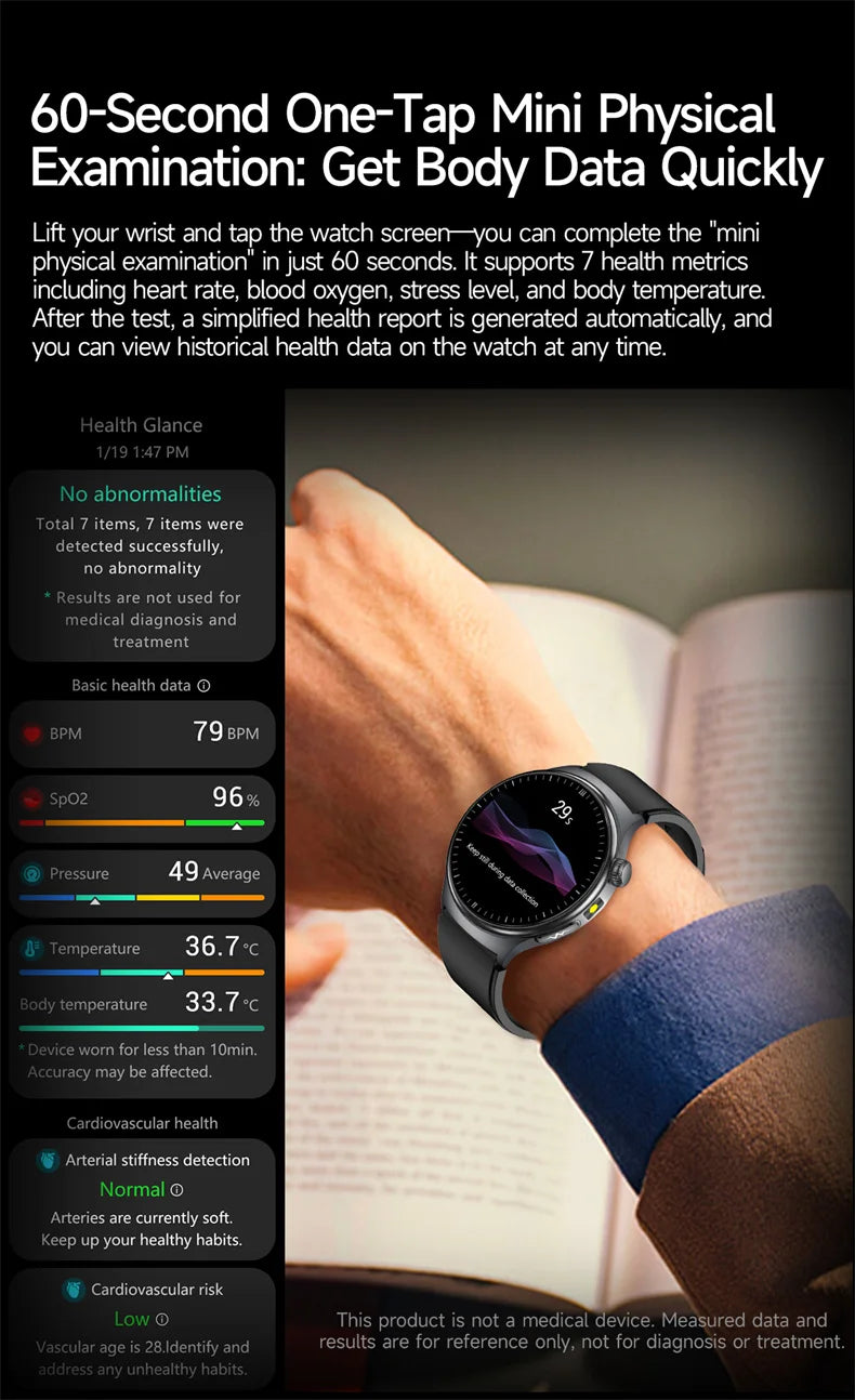 2026New Health Sport ECG AI Diagnosis Smart Watches Men Heart Rate Blood Pressure IP68 Waterproof Smartwatches For Men women