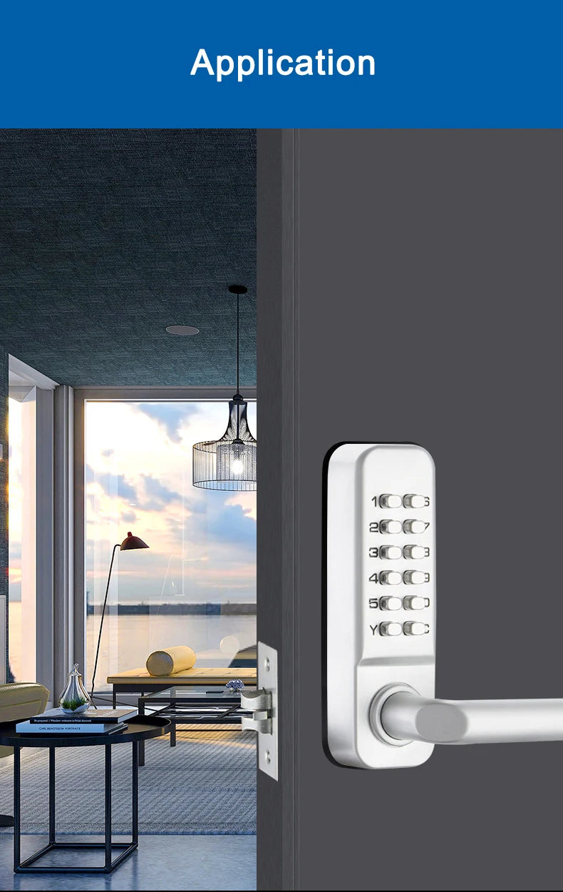 IP68 Waterproof Mechanical Password Number Single Latch Deadbolt Lock No Need Power For Outdoor Indoor Wooden Metal Door