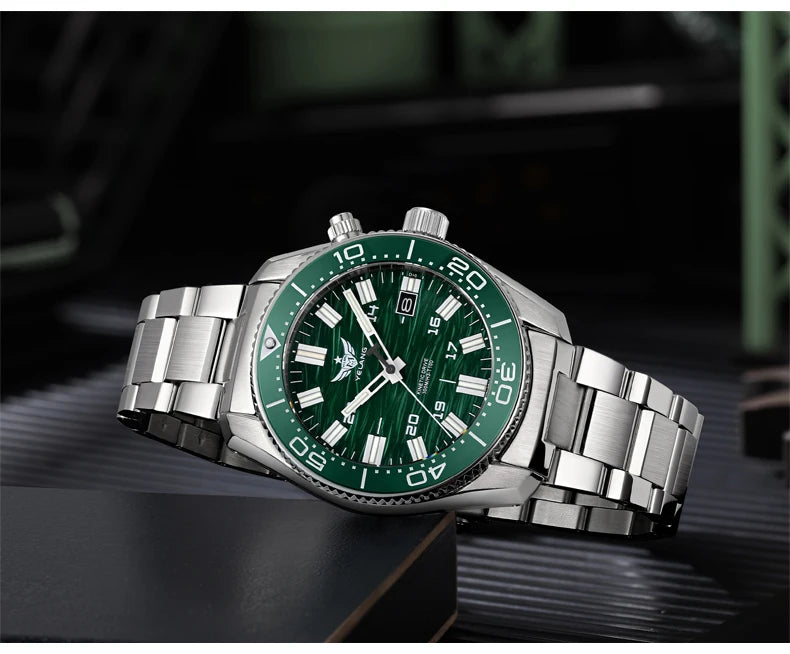 Yelang V1038 40mm Men Diving Watch Human Kinetic Energy Watch Brand Watch 300m Waterproof Watch luminous Japan PX82 Sapphire