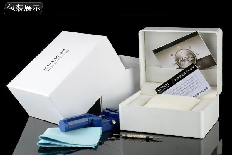 EPOCH Men Quartz Watch Luminous 10Years Lithium Battery Japan Movement Rotated Dial WR100M Sapphire Chinese English Day Military