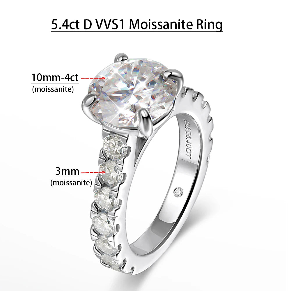Serenity 6.8cttw D Color Moissanite Rings Set for Women Man Wedding Bridal Gift 100% S925 Sterling Silver Row Rings Fine Jewelry