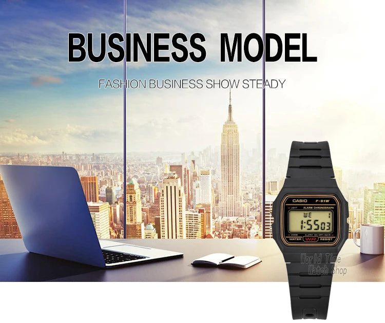 Casio Versatile Small Square Watch Retro Comfortable Design Classic Style for Casual Wear F-91WG-9