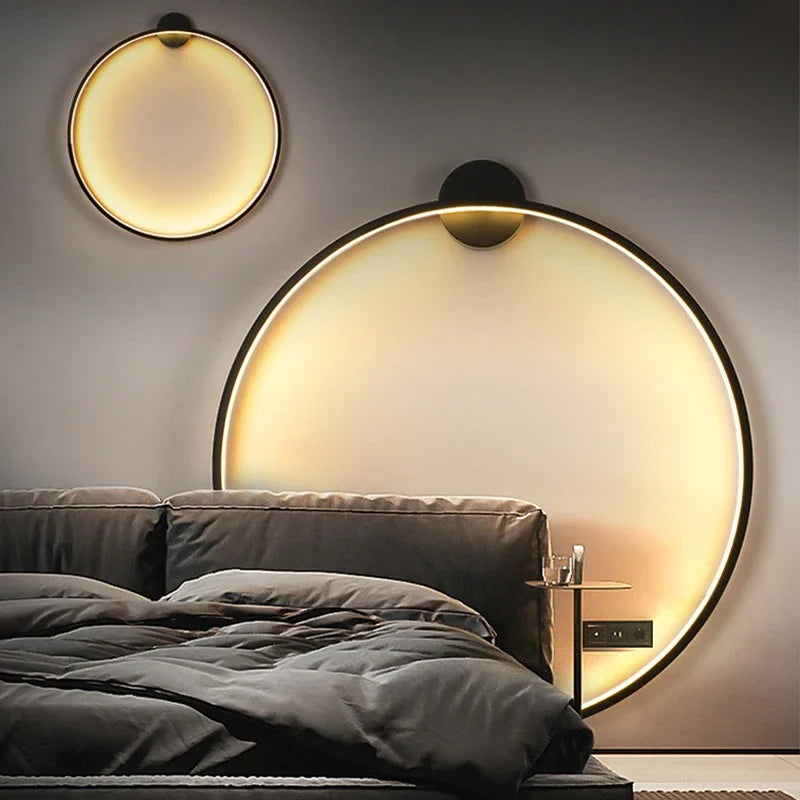 Nordic Minimalist Circle Background LED Wall Lamp Modern livingroom sofa wall lights Hotel Hall Bedside Sconces Light Home decor