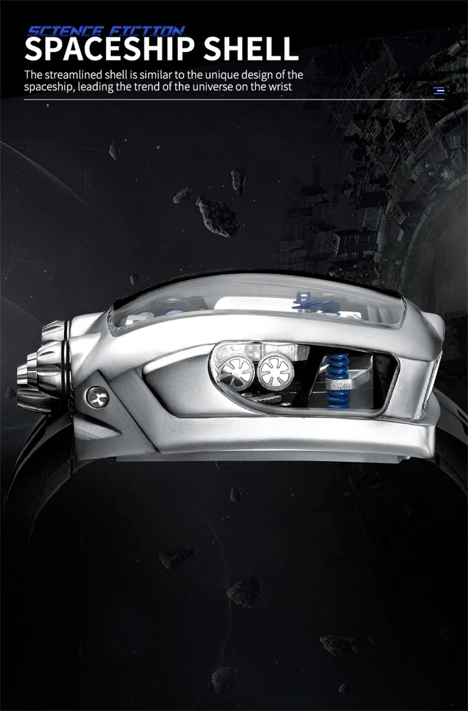 PINDU DESIGN Mens Watches Top Brand Luxury Automatic Watch Engine 16 Cylinder Skeleton Men Mechanical Watch Japan NH05A Watch