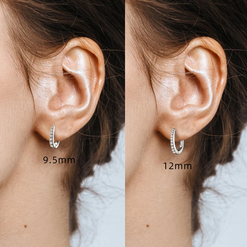 RAPRGOLD Certified Round Moissanite Hoop Earrings for Women S925 Sterling Silver U-shaped Earring Girl's Jewelry Gifts oorbellen