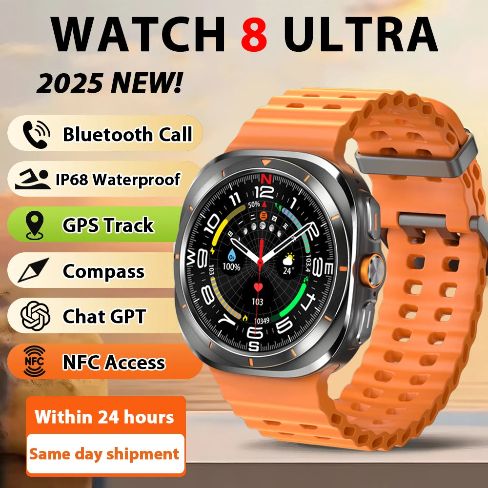 2026 New Watch8 Ultra Smart Watch Classic NFC Health Monitoring  Bluetooth Call 3ATM Waterproof HD Smartwatch For IOS Android
