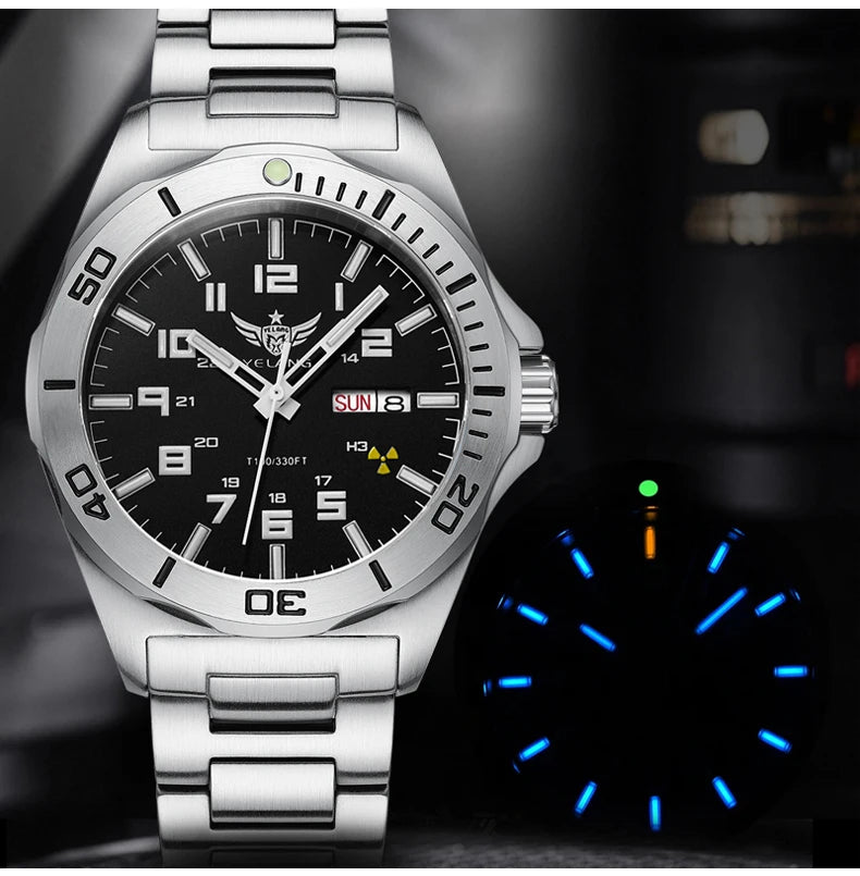 Yelang V1019 Brand 44MM Men Watch NH36 100M PROFESSIONAL WATERPROOF Deep Diving Mechanical Automatic Watch Sapphire Lens Reloj