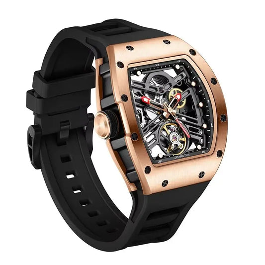 Carbon Fiber Mechanical Watch Cyberpunk Style Waterproof Crystal Dial Collector's Limited Edition Fashion Sport Wristwatch