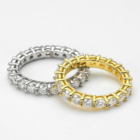 Serenity 3mm D Color Moissanite Row Rings For Women S925 Sterling Silver Bands Plated Pt950 Sparkling Wedding Rings Fine Jewelry