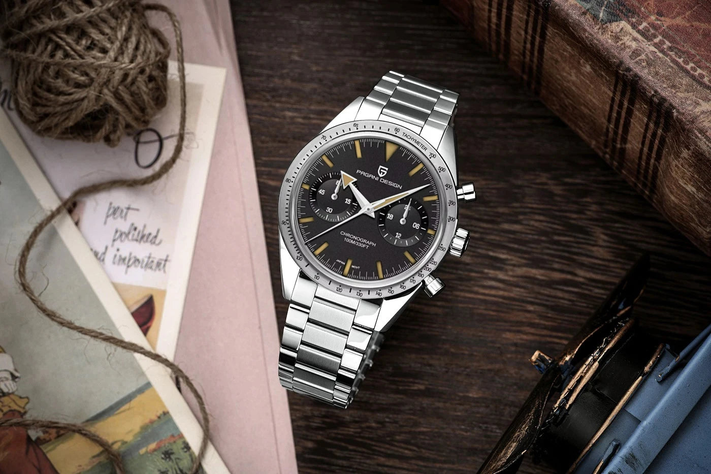 2025 New PAGANI DESIGN Retro Moon Men's Watches Luxury Quartz Watch Men Chronograph Wristwatches AR Sapphire Waterproof Luminous