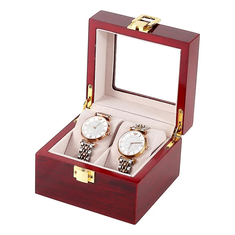 Red Wooden Watch Box Chinese Style Smooth Wood Environmental Protection Jewelry Watch Storage Case Red Wood Watch Protection Box