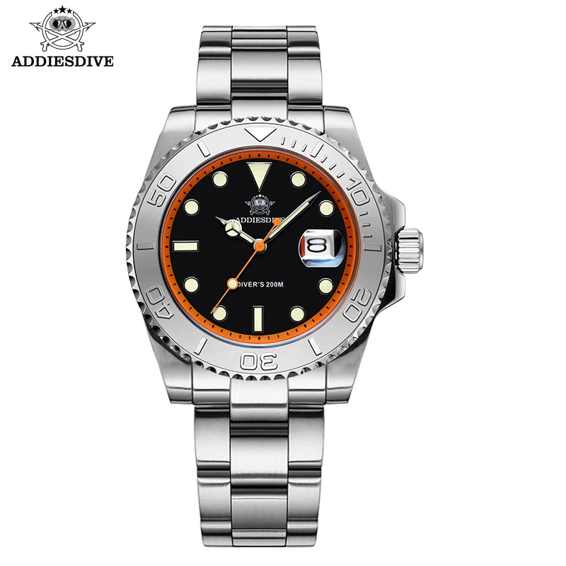 ADDIESDIVE 41mm Japan2115 Men's Quartz Watch 200m Waterproof Wristwatch BGW9 Luminous Ceramic Bezel 316 Steel Man Luxury Watches