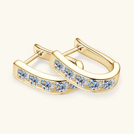 925 Sterling Silver Moissanite U-Shaped Earrings for Men and Women: Fashionable, Trendy, Casual, Creative, and Unique Design