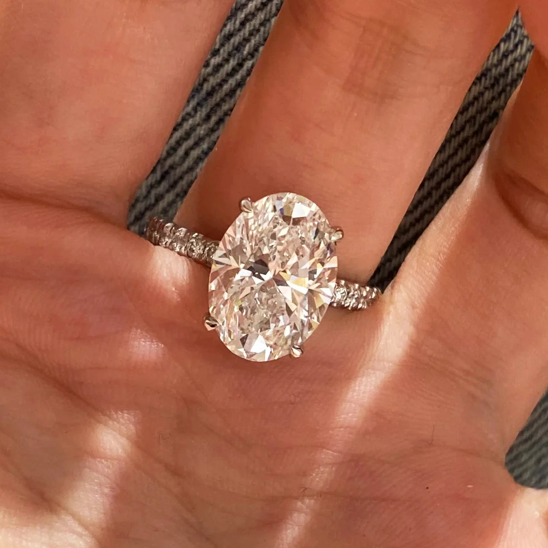 BXINY 1/2/3/4CT Oval Cut Moissanite Rings S925 Silver D Color VVS Lab Diamond For Women Wedding Bands Fine Jewelry GRA Certified