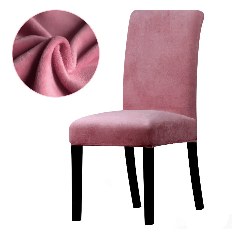 1/2/4/6 Pieces Real Velvet Fabric Super Soft Chair Cover Luxurious Office Seat Cases Tretch Chair Covers For Dining Room Hotel