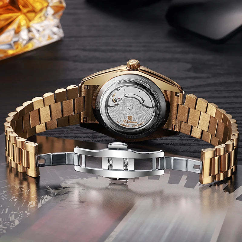 Dulunwe Datejusts Mechanical  Movement Watches For Men Automatic Mechanical Watches Calendar Waterproof Men Watch