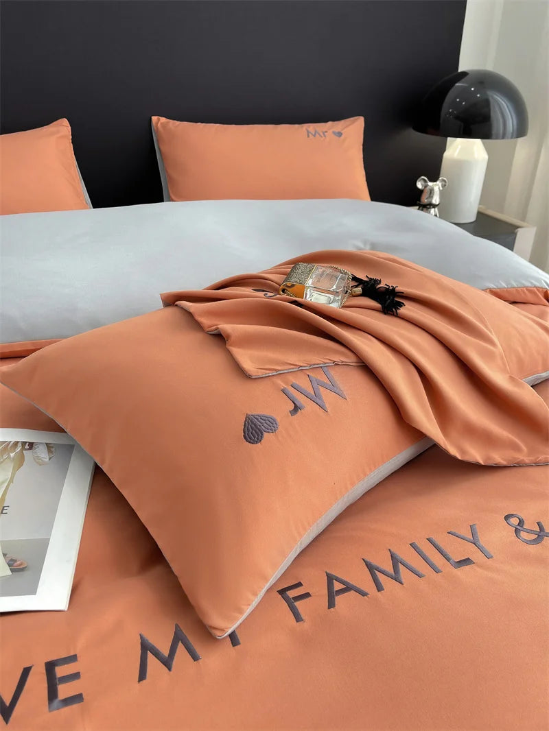 Luxury Nordic Egyptian Cotton Bedding Set King Queen Double Twin Size with Sheet Duvet Cover Pillowcase 1/2 People Bed Linen New