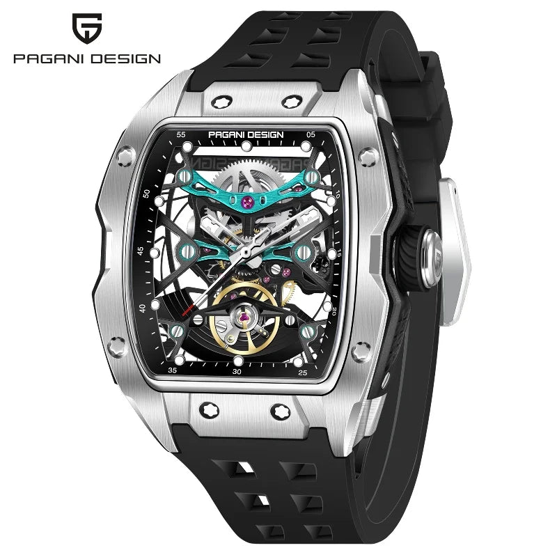 PAGANI DESIGN 2025 New Men's Automatic Mechanical Watch 42mm Fashion Casual Skeleton Sapphire Stainless Steel Watch for Men