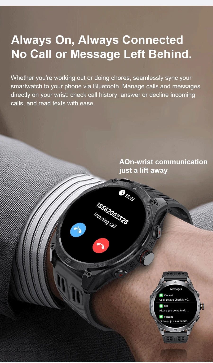 2025 New Military T-Rex 3 Ultra GPS Smart Watch 1000mAh Battery 10ATM Waterproof Compass Flashlight Sports trackr Smartwatch Men