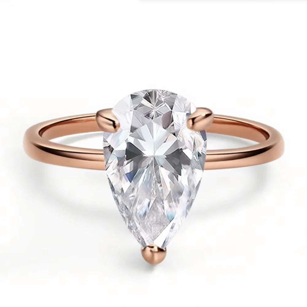 COSYA 1/2/3/4CT Pear Cut D Color Moissanite Rings/Necklace For Women S925 Silver VVS1 Lab Diamond Waterdrop Pendant Jewely Gift