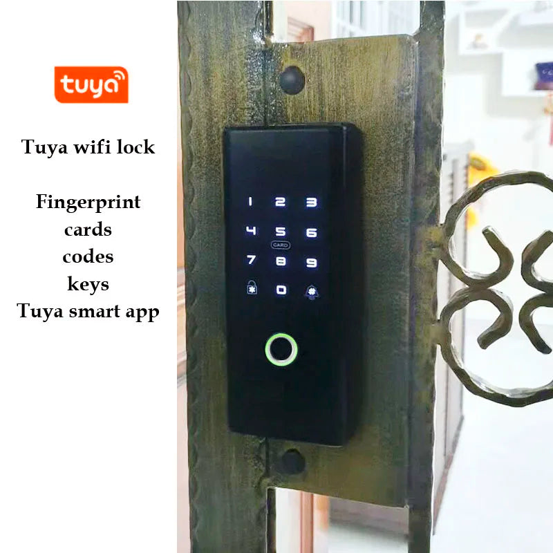 Electronic Smart Lock For Front Door Sliding Swing Gate Lock Intelligent Fingerprint Door Lock Optional Tuya Smart Life TTLOCK