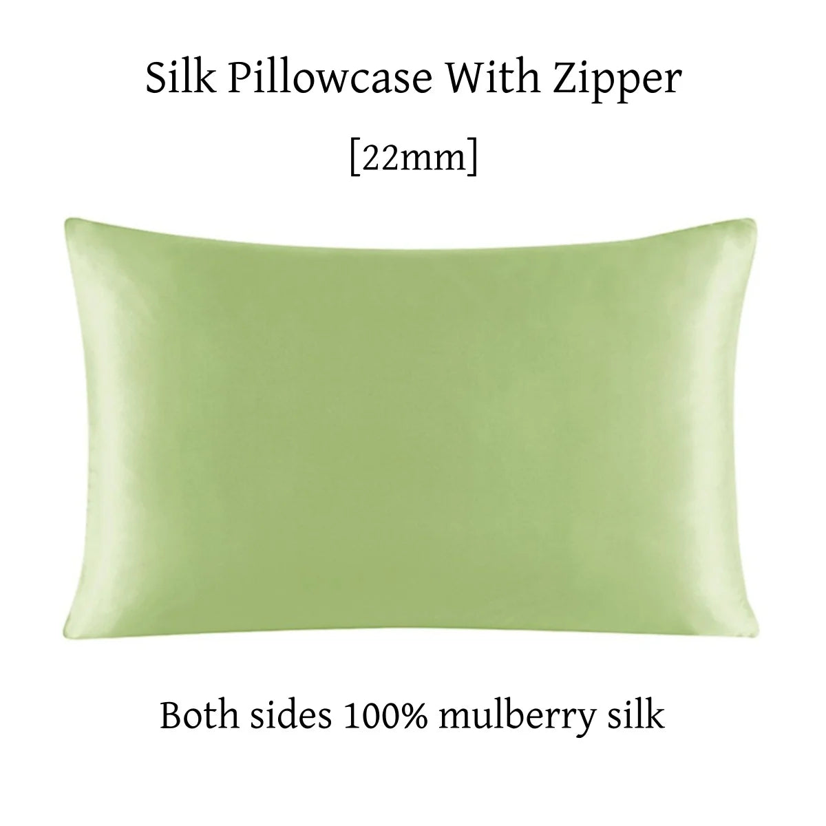 22 Momme Silk Zipper Pillowcase 1pc 100% Nature Mulberry Silk Muticolor Pillow Case For Healthy Standard Queen King