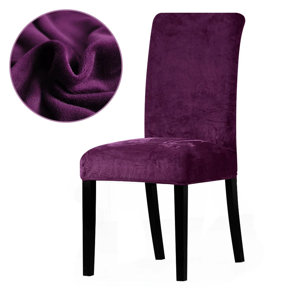 1/2/4/6 Pieces Real Velvet Fabric Super Soft Chair Cover Luxurious Office Seat Cases Tretch Chair Covers For Dining Room Hotel