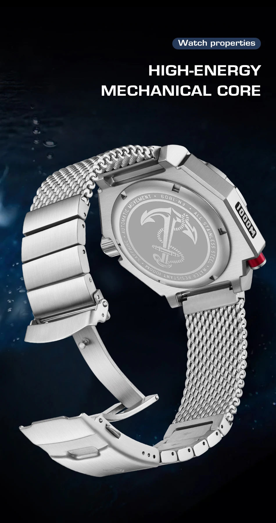 FeelNever Top Brand Luxury Automatic Watch For Men Fashion Business Watch Men Military Waterproof Men's Mechanical Wristwatches