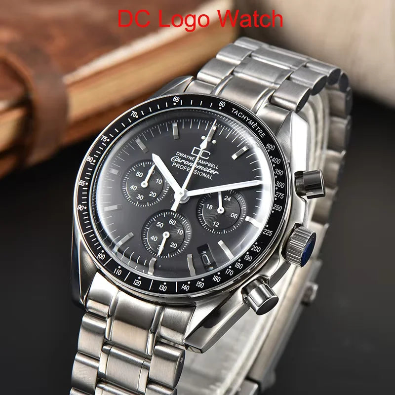 For VK63 Customized Logo Watch 40mm Waterproof Chronograph Men Moon Quartz Watches Modified By Speed Master Custom Wristwatches