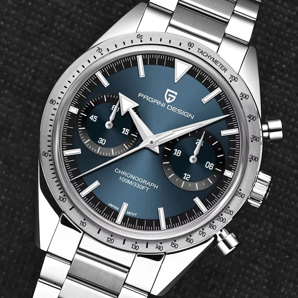 PAGANI DESIGN Men's Watches 2025 Retro Luxury Watch For Men Quartz Chronograph Wristwatch Luminous AR Sapphire Mirror Waterproof