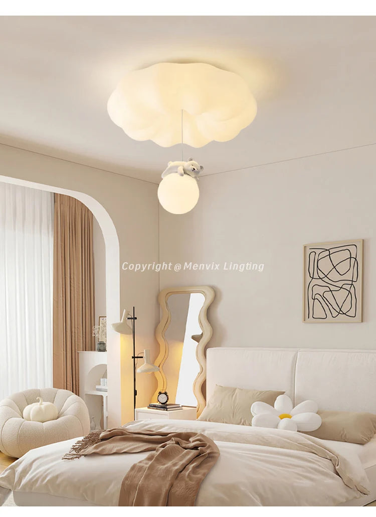 Menvix Bear Cream Modern Ceiling Light Simple Indoor Wall Lamps for Living Room Bedroom - 2025 Style Lighting Decoration