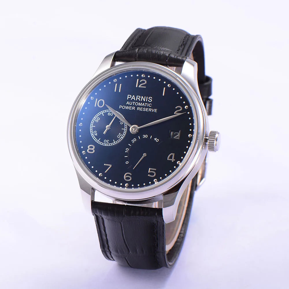 Parnis Power Reserve Automatic 43mm  Movement Men's Mechanical Watch Small Second