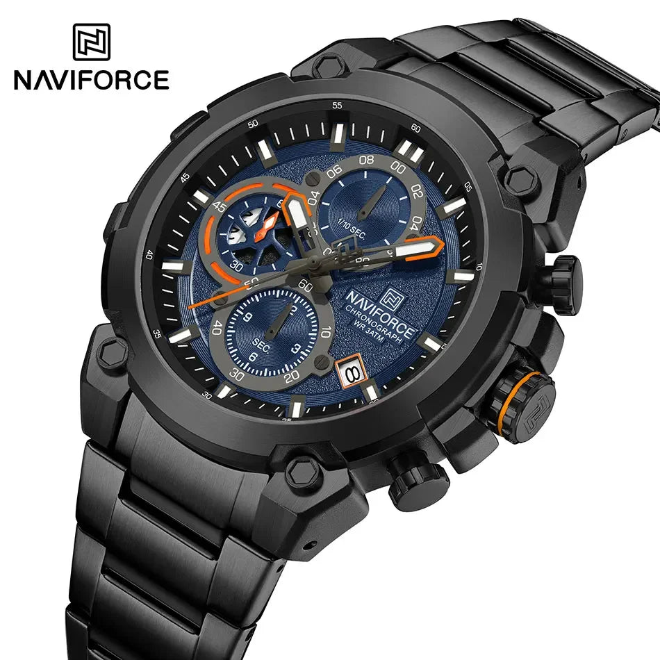 NAVIFORCF Mens Military Watches Luxury Wrist Watch Quartz Clock Watch Hot Fashion Men Waterproof Chronograph Relogio Masculino