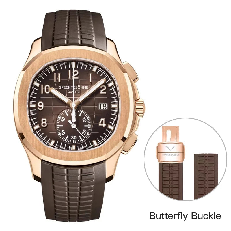 Dropshipping 2025 Best Selling Products Wristwatch For Men Japan Chronograph Quartz Watch Orange Rubber Strap Relogio Masculino