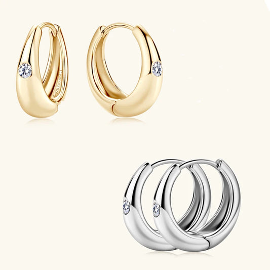 S925 silver 0.06 carat moissanite retro earrings earrings European and American personality punk light luxury style couple model