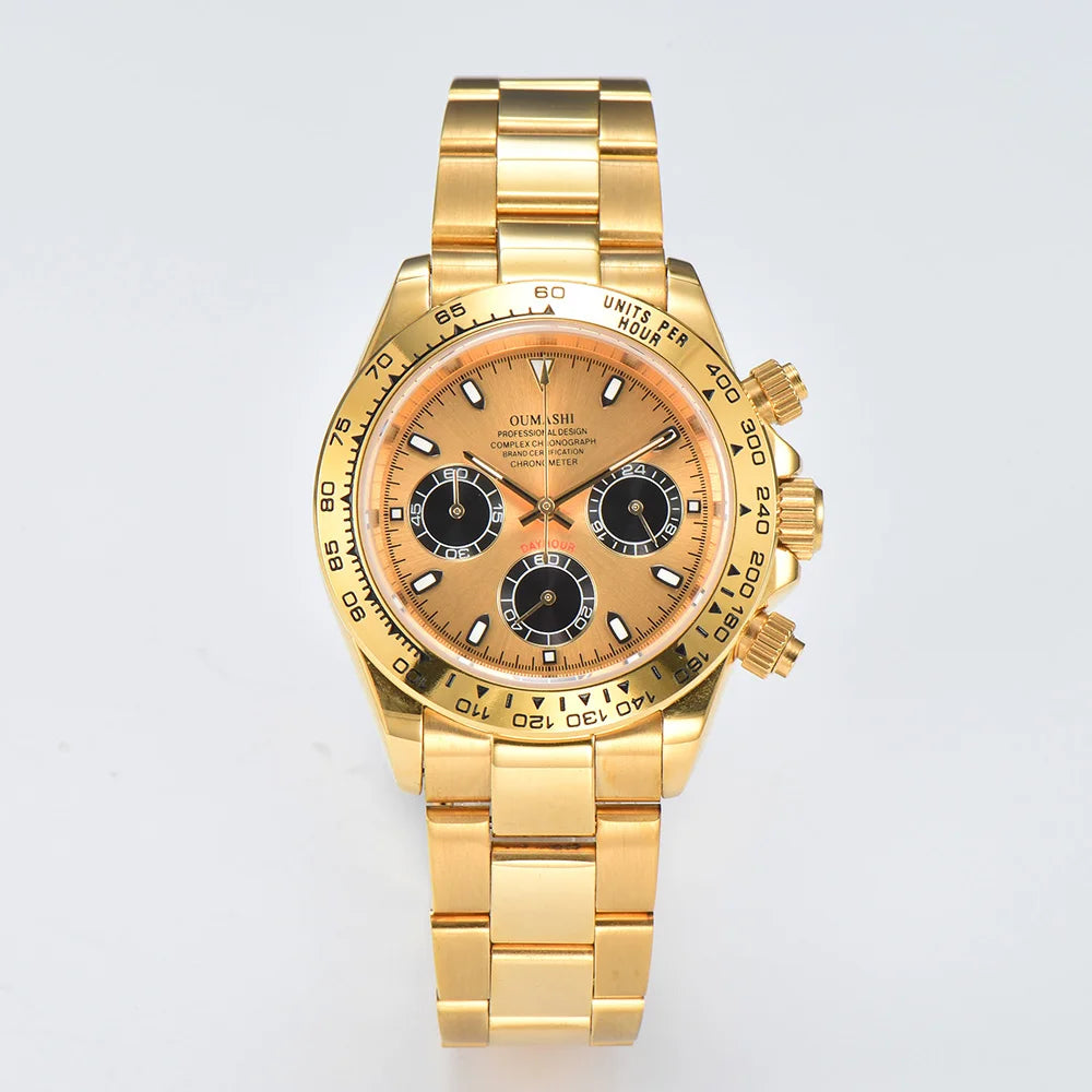 Luxury Sports Quartz Watch Sapphire Glass 316L stainless steel waterproof for men's custom watches with VK63 watch movement