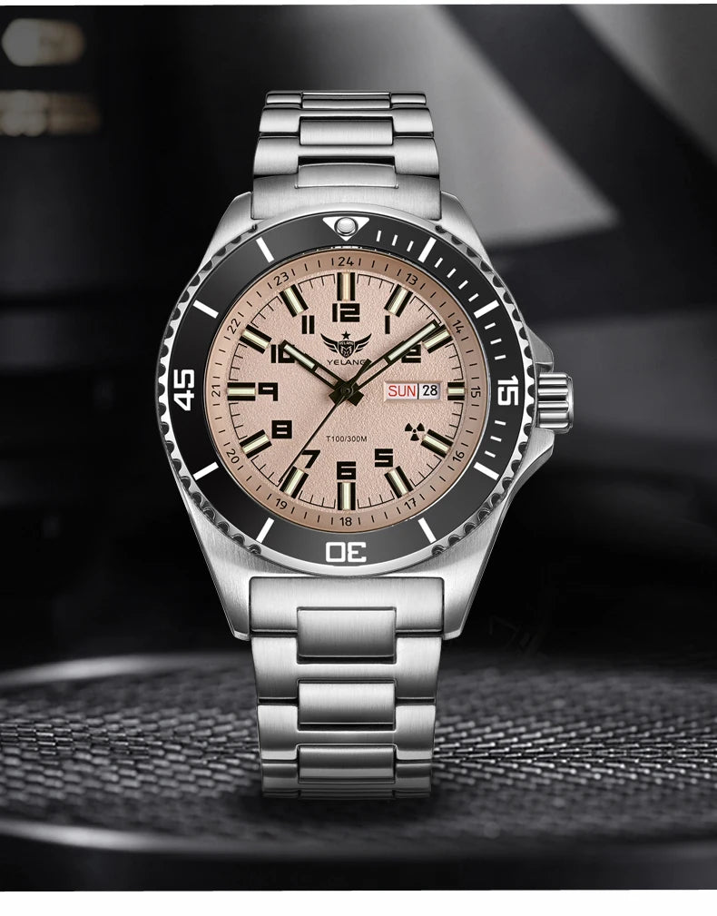 Yelang V1031 Luxury Men Brand Watch 44mm Diver Water Watches Japan 8205 Automatic Mechanical movement Luminous 300M Waterproof