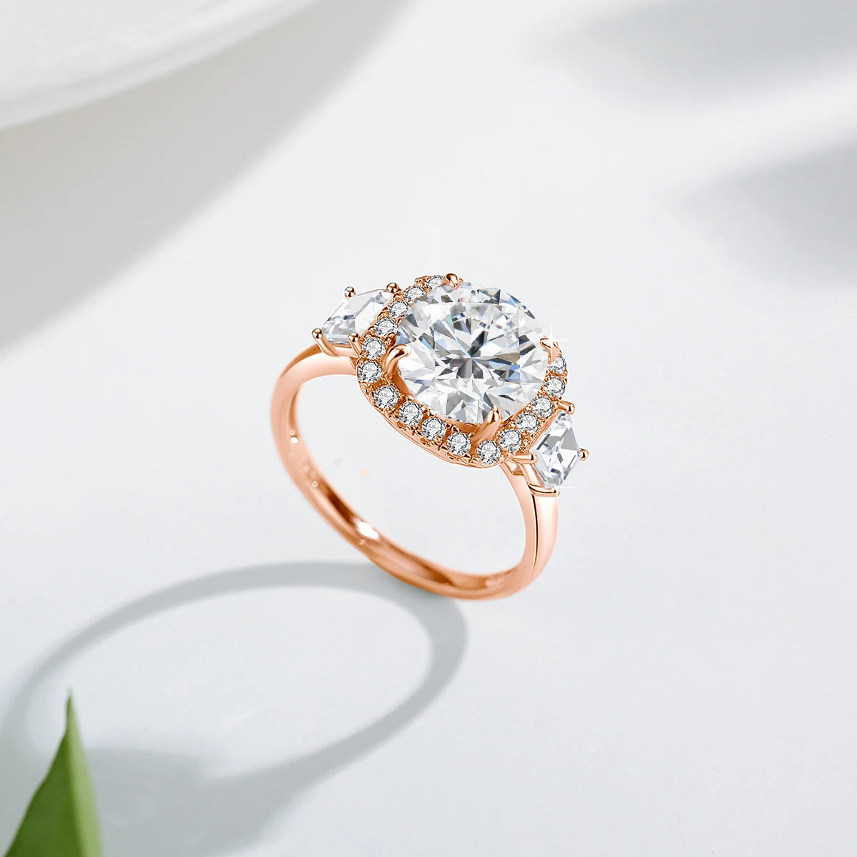 Luxury Round Cut 3.5CT Moissanite Ring for Women D VVS1 Synthetic Diamond Real S925 Silver Engagement Wedding Jewelry Pass Test