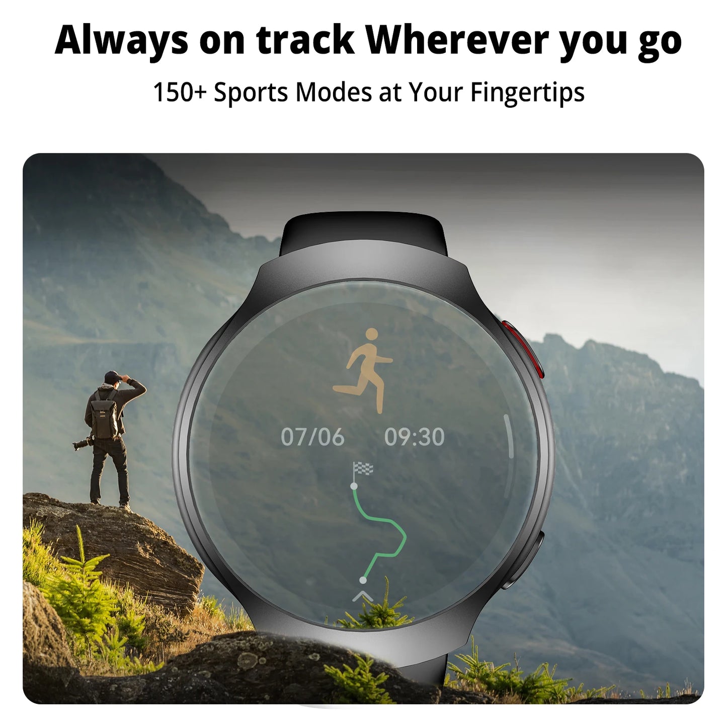 AIWR Orbit Smart Watch, GPS, 1.43'' AMOLED, AI Watch Faces ChatGPT, ENC Call, Heart Rate Monitor 5ATM Waterproof for Android iOS