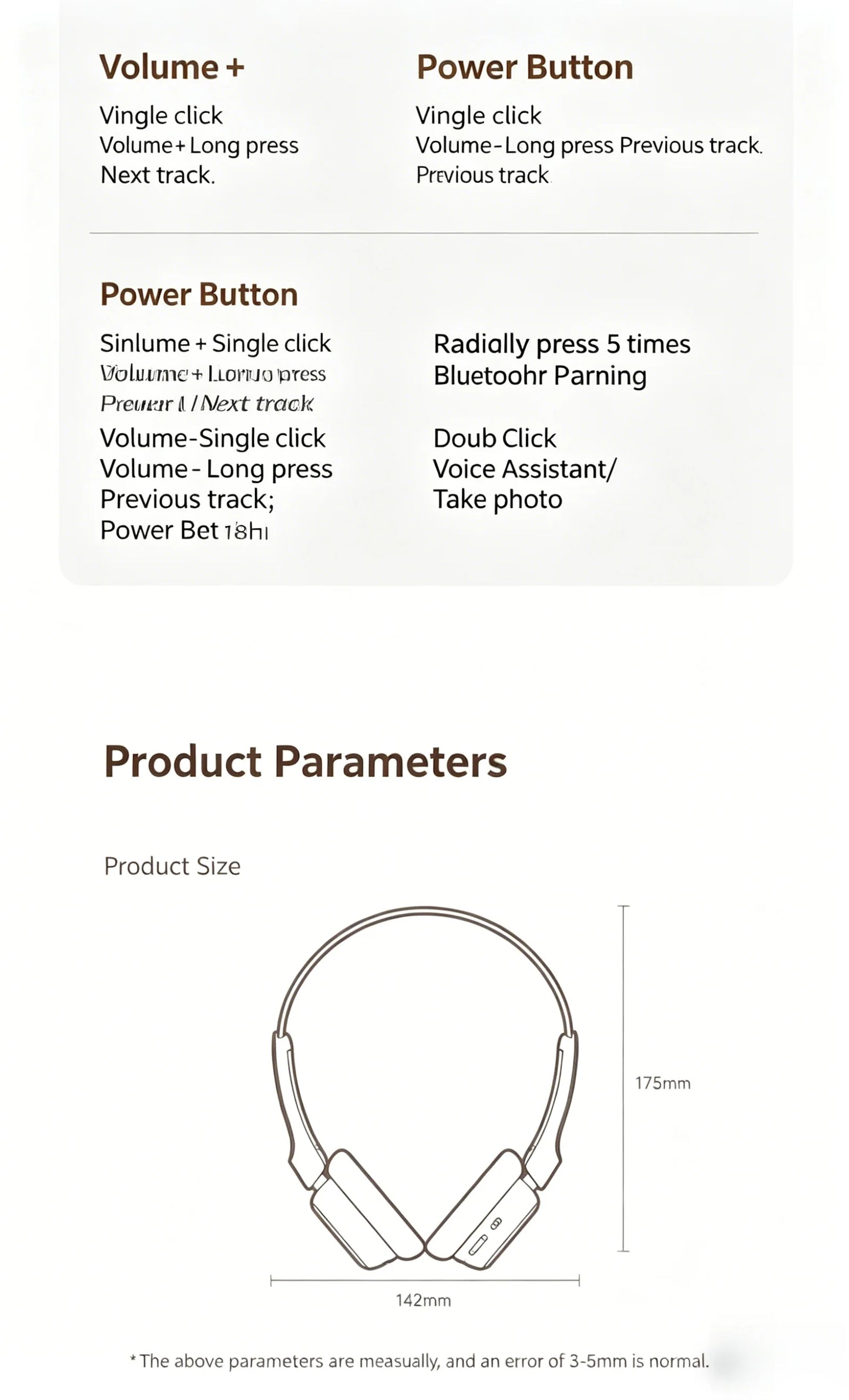 High-Quality Wireless Bluetooth-compatible Headphones, Smart Noise Cancelling, Universal Music Earbuds, V6.0 Headset Earphones