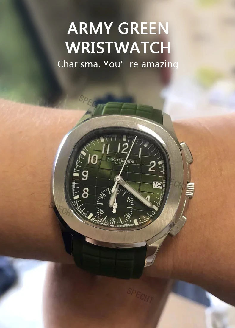 Dropshipping 2025 Best Selling Products Wristwatch For Men Japan Chronograph Quartz Watch Orange Rubber Strap Relogio Masculino