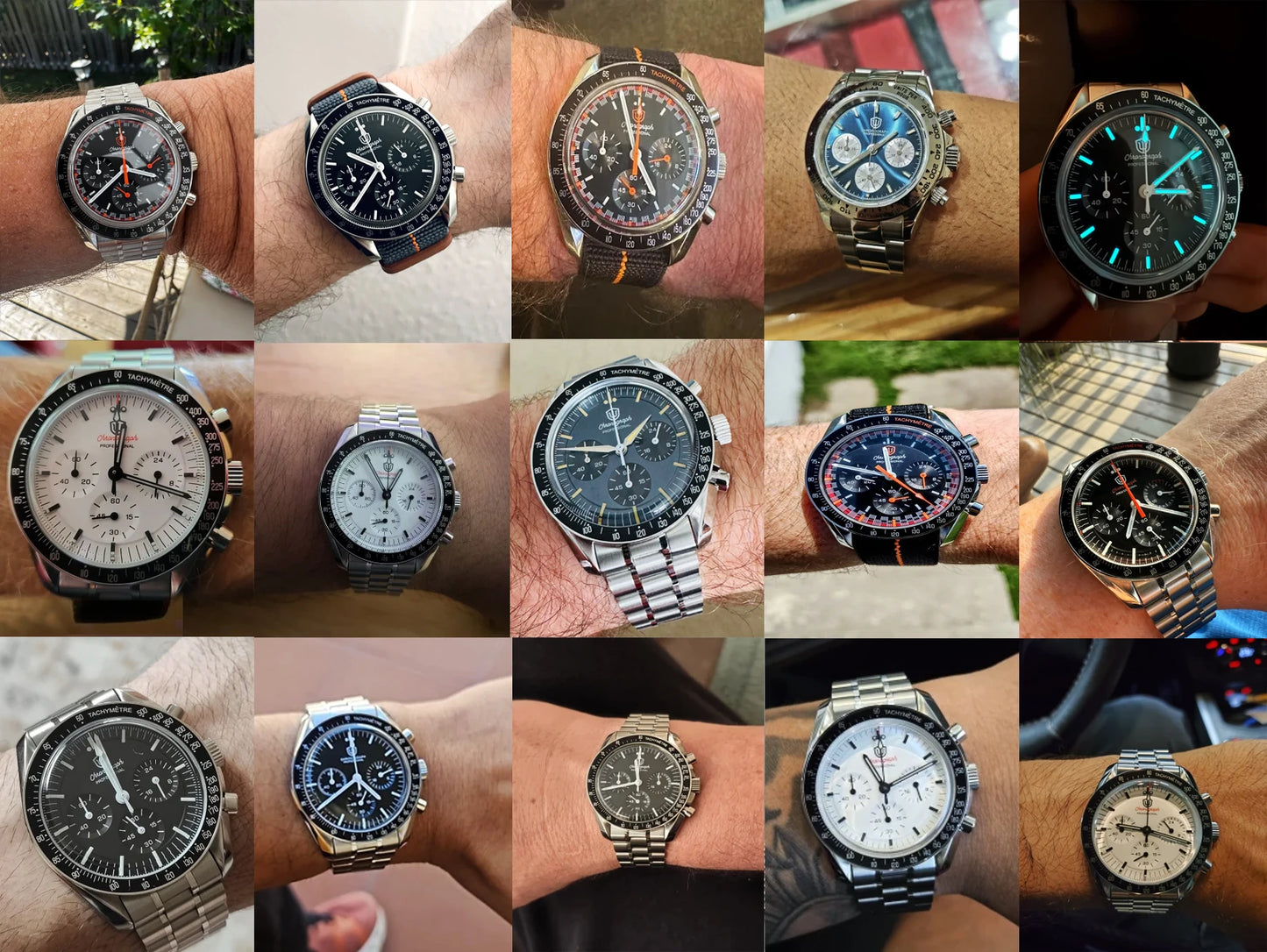 Watchdives New WD1863 Watch VK63 Chronograph Movement Aluminum Bezel BGW9 Luminous Bubble Sapphire Crystal 39mm Vintage Watches