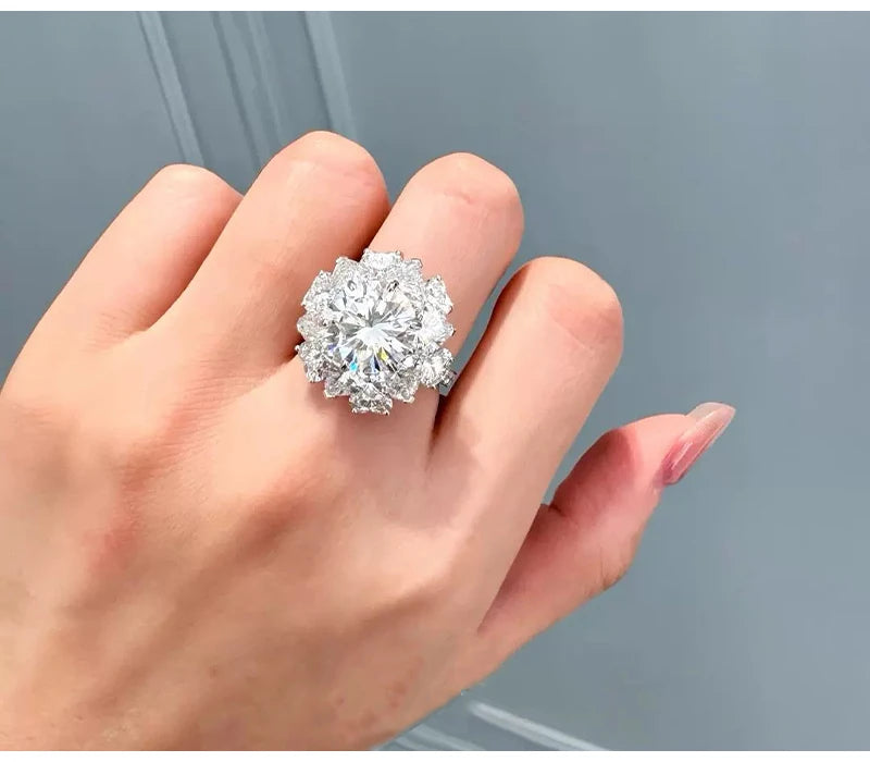 So-Bling 5ct Moissanite Ring 925 Sterling Silver Rings with Gra Certificate for Women Elegant Fine Luxury Quality Party Gift